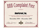 BBC Complaint Free Certification