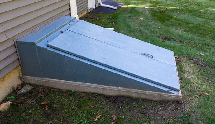 Basement cellar door exterior