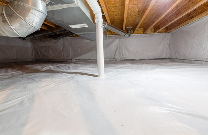 waterproofed crawl space