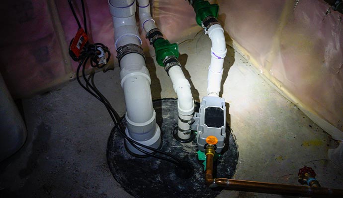 installed sump pump in basement