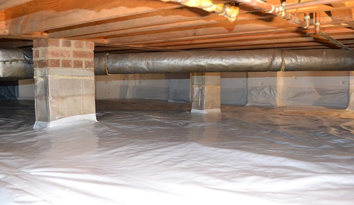 waterproofed crawl space