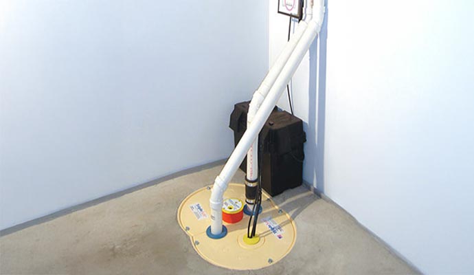 Basement waterproofing sump pump system Basement waterproofing sump pump system