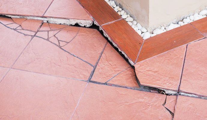 A floor severely damaged