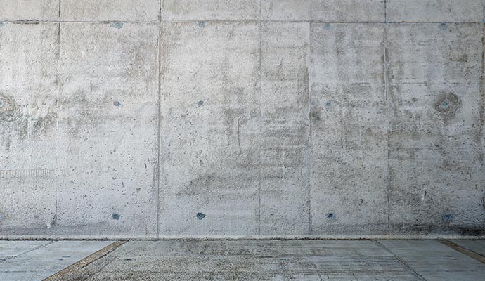 Row concrete wall Row concrete wall