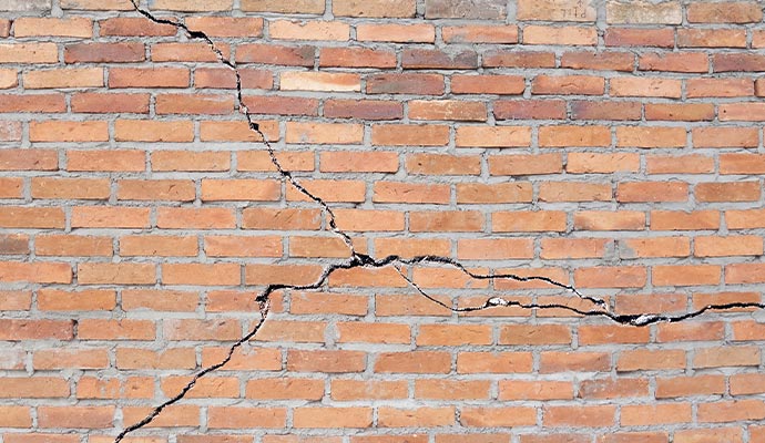 cracked brick wall