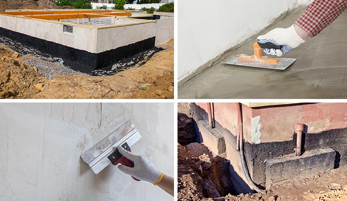 Collage of foundation repair services