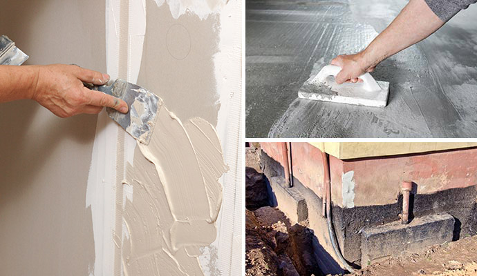 Collage of foundation wall floor and stabilization services