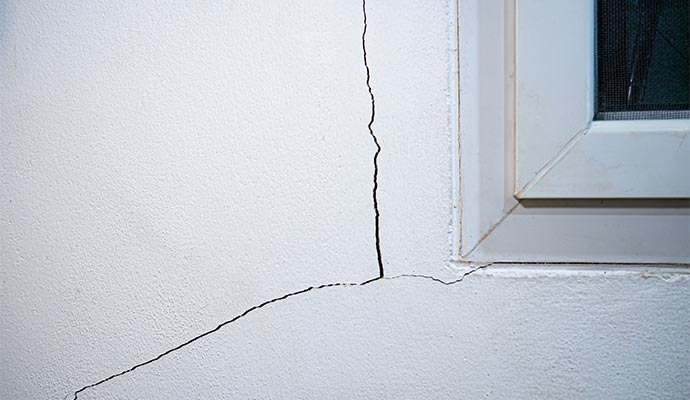 Cracked foundation wall