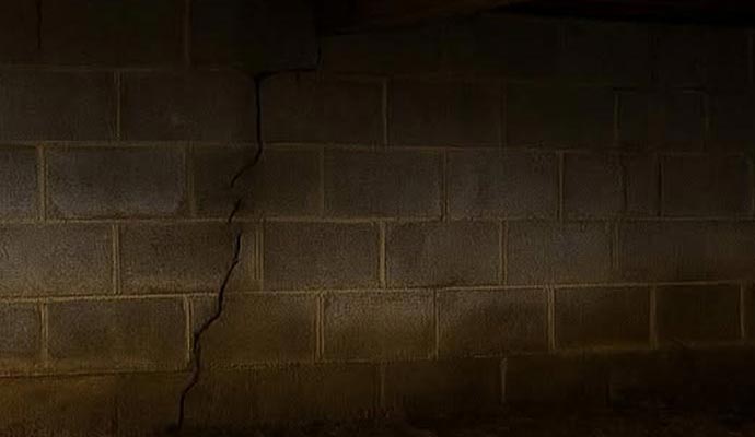 Cracked interior wall