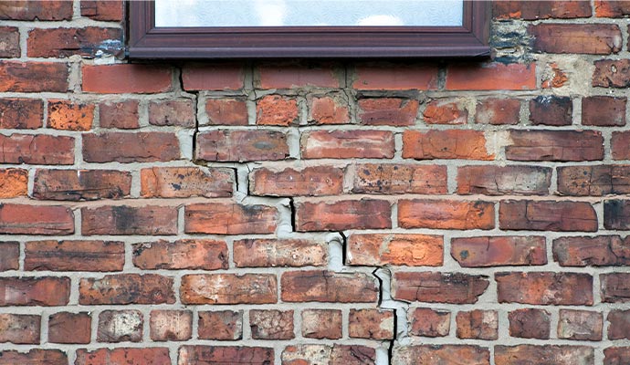 Crack brick wall