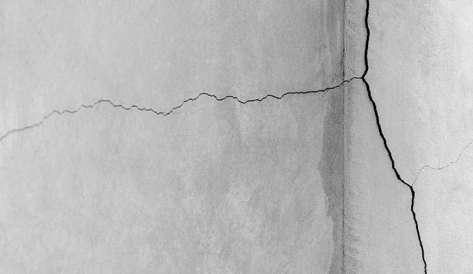 Cracks in a concrete wall Cracks in a concrete wall
