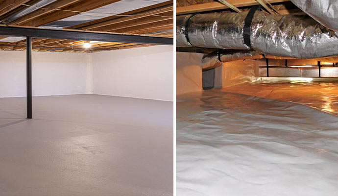 crawl space and basement