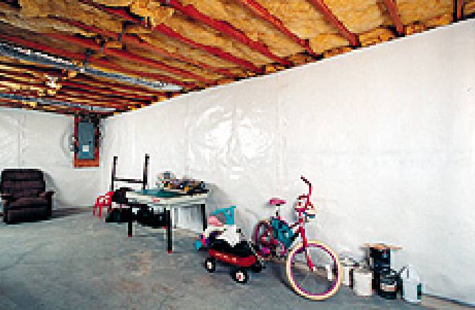 Sealed Crawl Space Wall After Encapsulation to Prevent Moisture and Mold