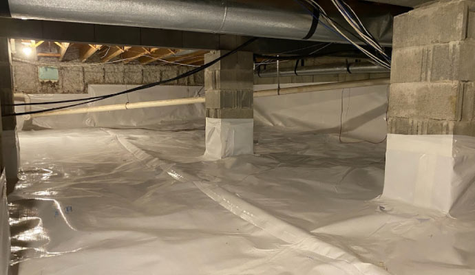 repaired crawl space foundation