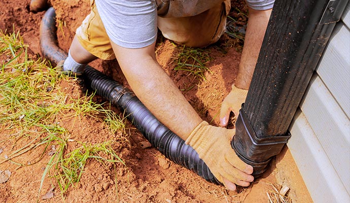 Downspout extension installation