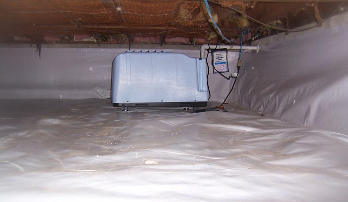 Dehumidifier in crawl space