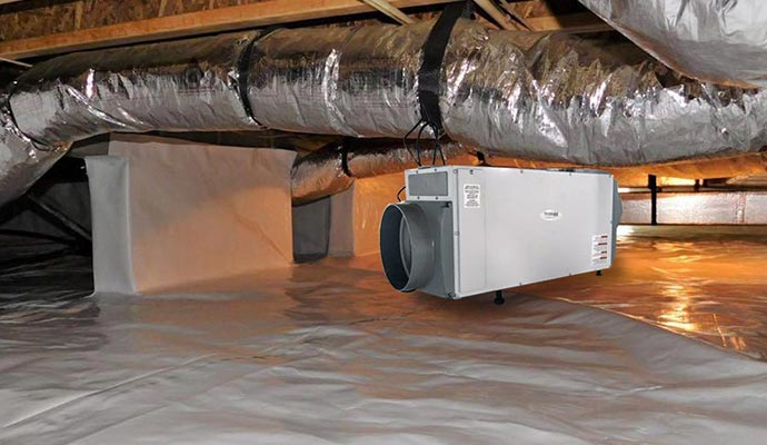 Dehumidifier in the crawl space