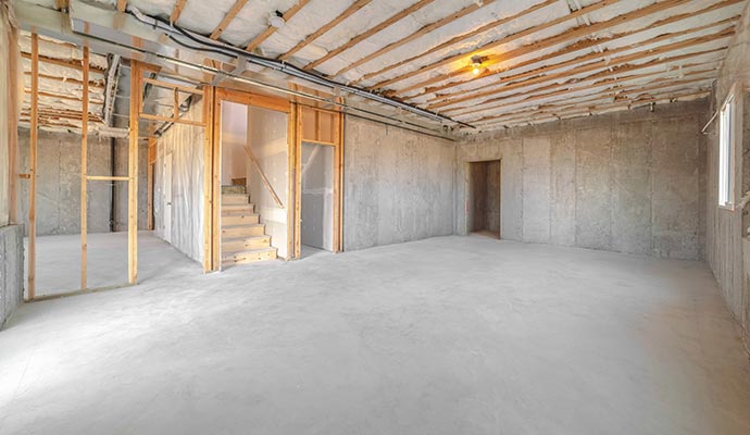 Empty basement floor