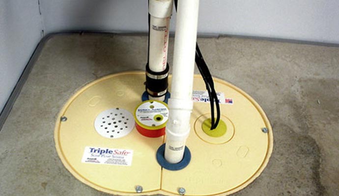 installed triplesafe sump pump