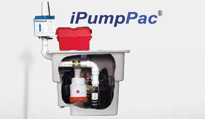 Ipumppac sump pump system with battery backup components