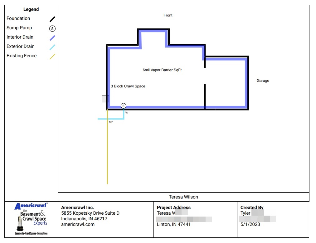 Job completed for Teresa W Linton, IN
