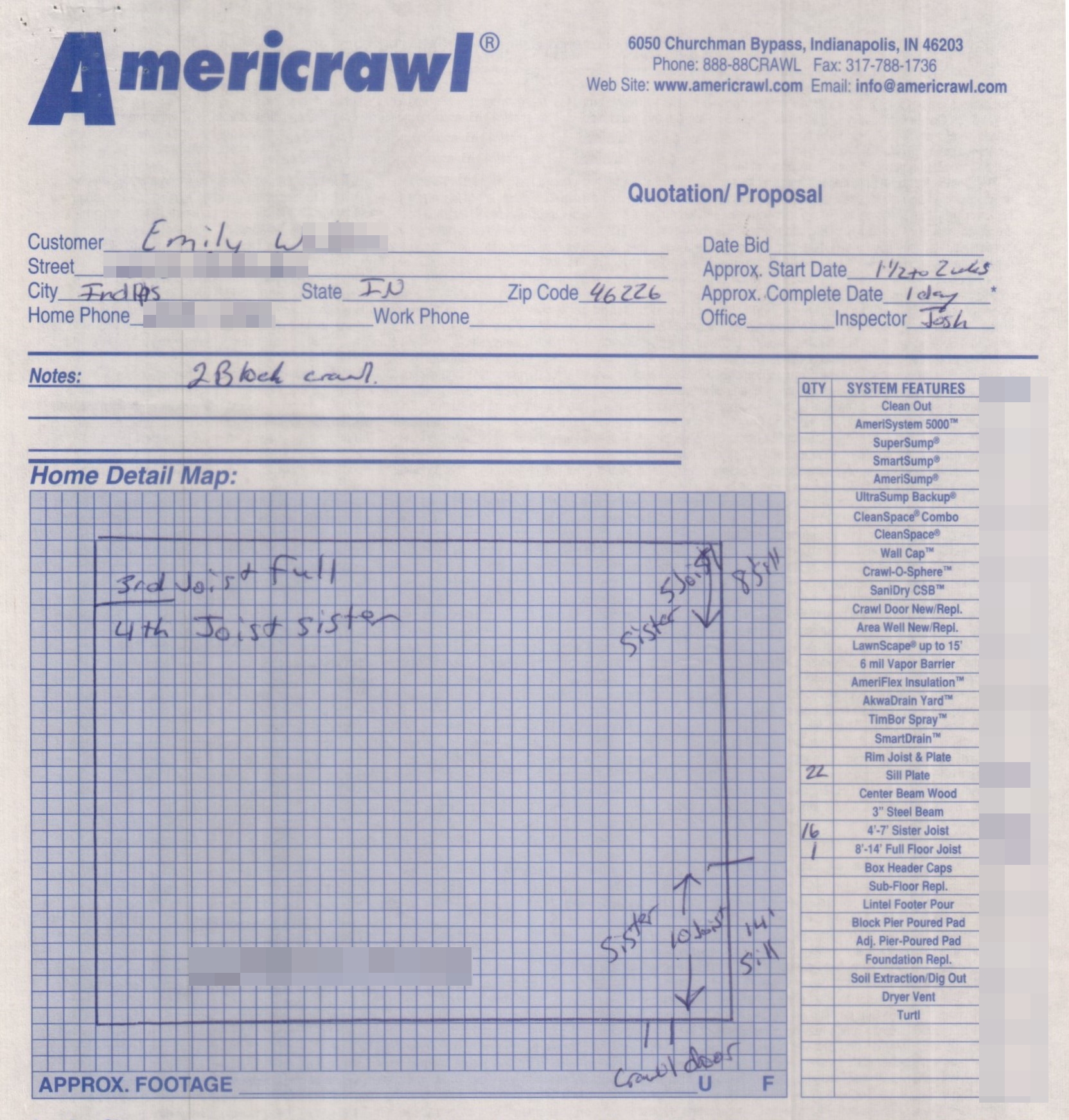 Sinking floors corrected by foundation repair experts at Americrawl.
