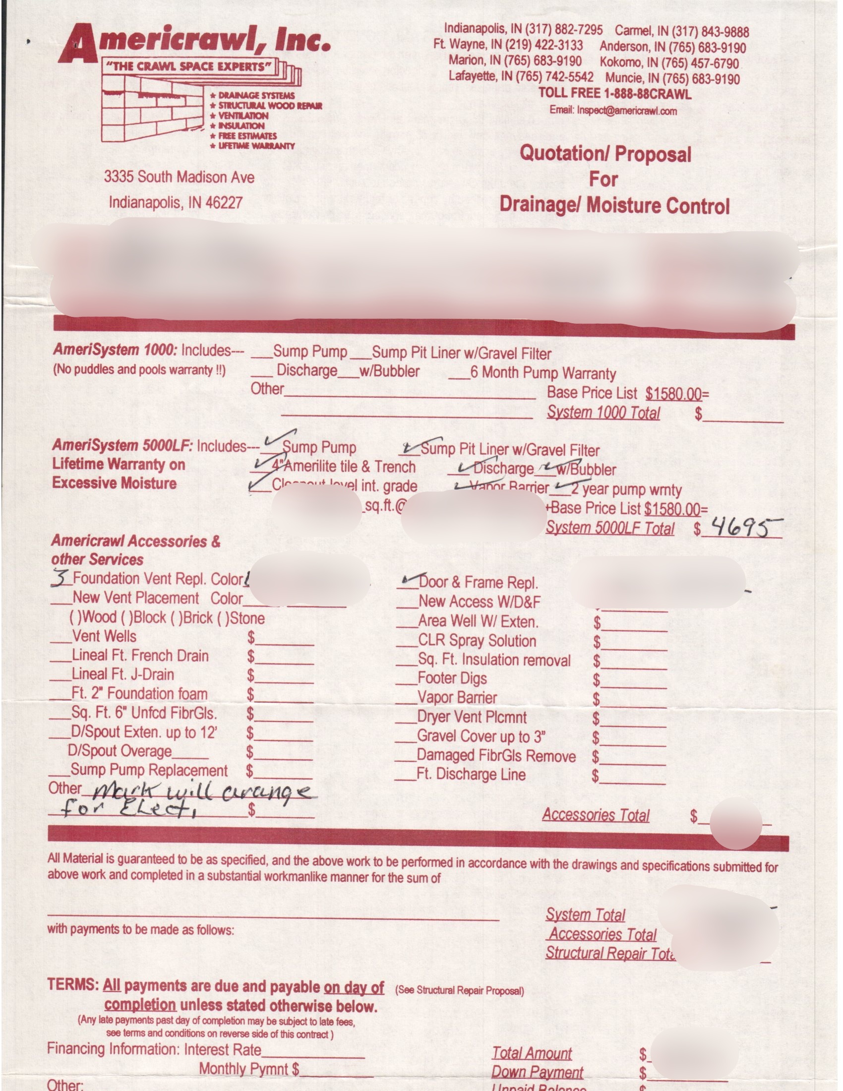 Crawl Space Drainage