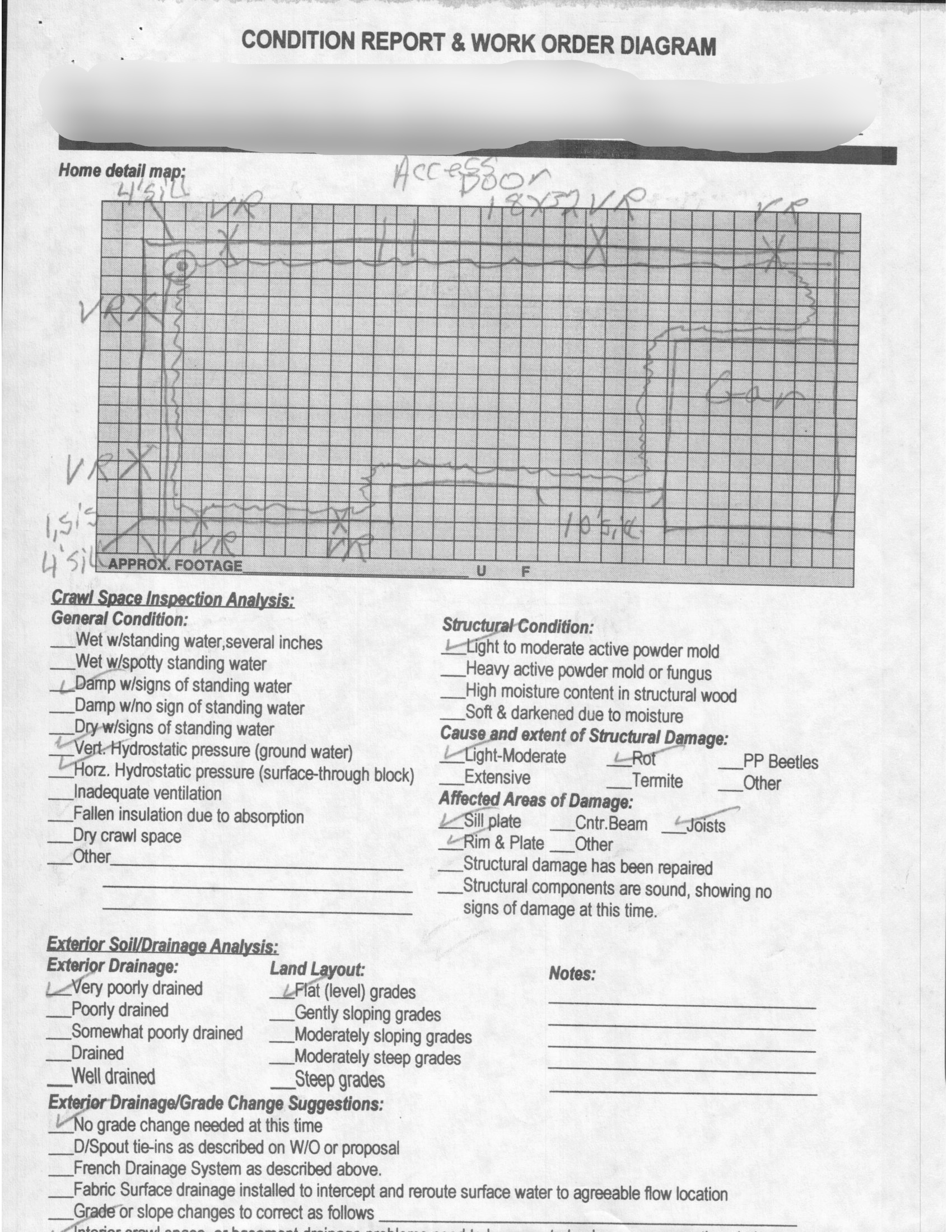 Crawl Space Drainage Structural Wood Repair