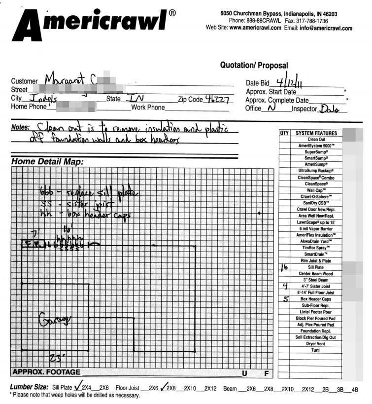 Structural integrity restored with structural wood repair by Americrawl in Indianapolis, Indiana.