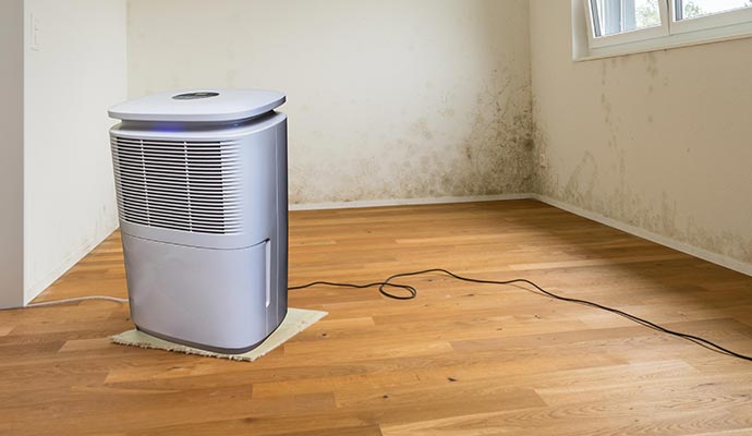 Dehumidifier inside the room