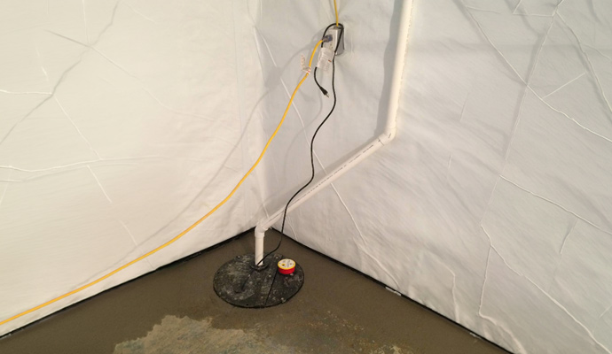 Installed sump pump in basement