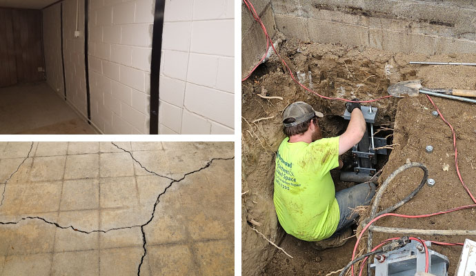 Collage of foundation repair services