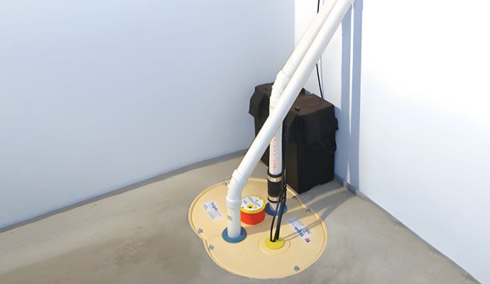 Installed secondary sump pump