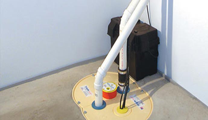Installed sump pump in basement