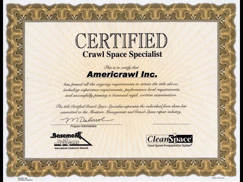 Americrawl is Trained and Certified through Basement Systems Inc