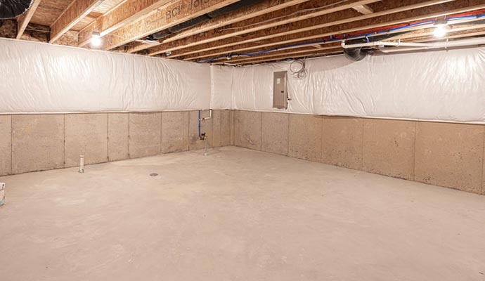 Waterproofed basement