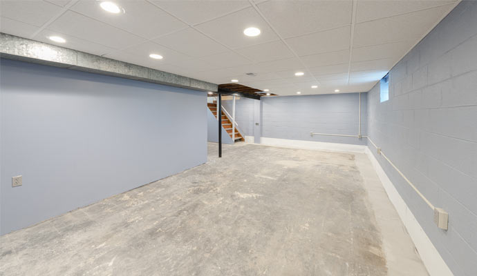 waterproofed basement in Greensburg